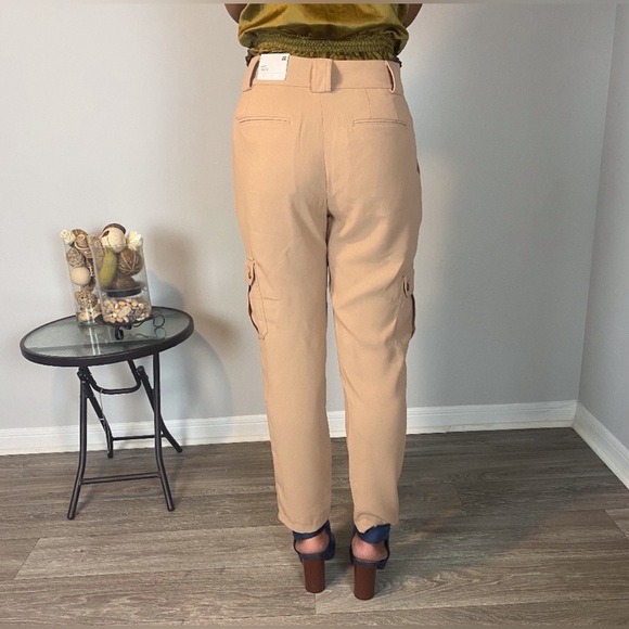 Express Ankle High Rise Paper-bag Pants - Picture 2 of 4